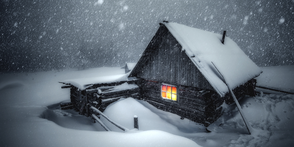 домик в снегу